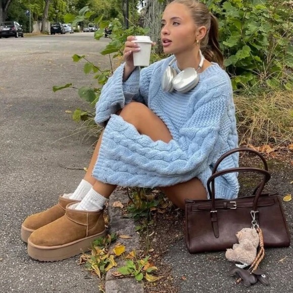 Chunky sweater cable knit Cozy Pink Cable Knit Sweater - Picture 6 of 11